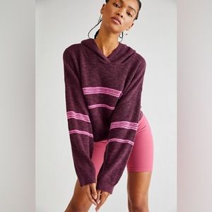 Day Off Sweater Hoodie in Plum NWT